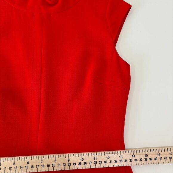 Hobbs London Wool Dress Size 8 Bold Orange Sheath Tailored Mini Career Classic - Picture 13 of 15